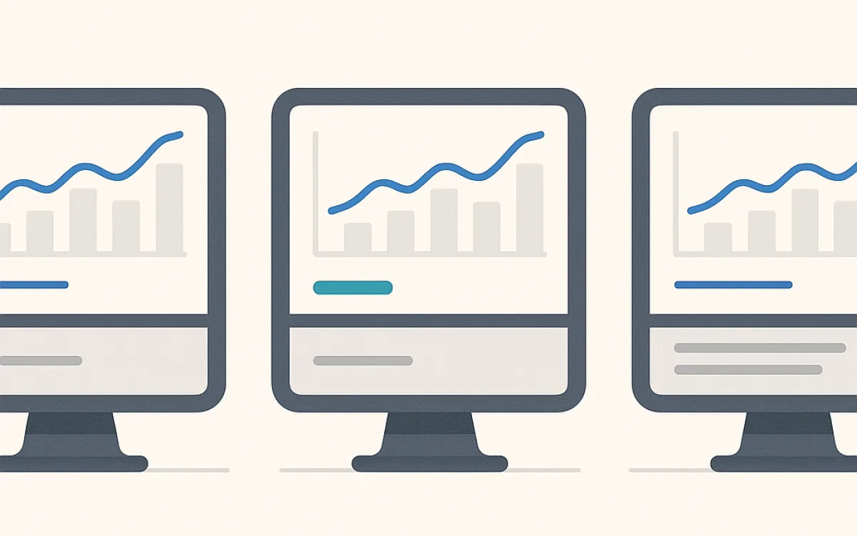 Three ecommerce platform dashboards shown side by side